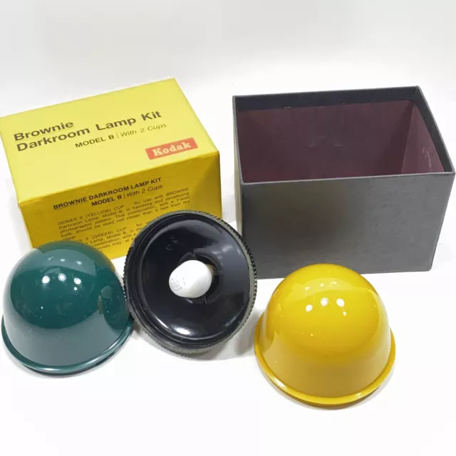 KODAK Brownie Darkroom Lamp Kit Model B Yellow & Green Cups / In Original Box