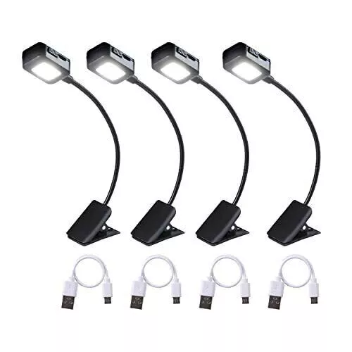 KunHe J1 Rechargeable Book Light Pack of 4 for Reading at Night in Bed Easily...