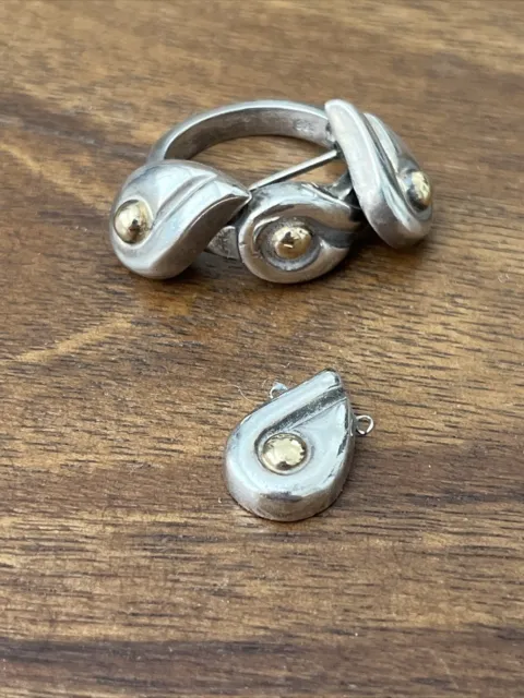 Movado Tear Drop 925 750 Necklace /pendant/ Earrings SET