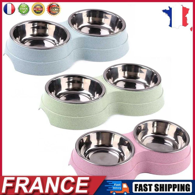 Stainless Steel Double Bowl Pet Dog Feeding Water Bowl Cat Puppy Food Water Dish