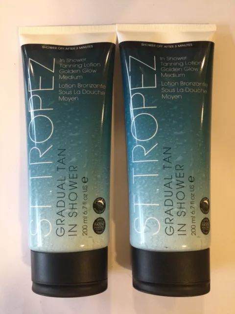 St.Tropez Gradual Tan In Shower Tanning Body Lotion Medium Golden Glow 2 x 200ml