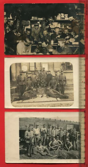 3 x Foto AK, 1.WK, Soldatenleben Landsturm St. Georgen, Weihnachten ( 64027