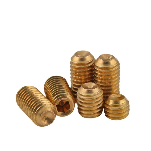260 Piece Brass Hex Socket Set Screws Assortment Kit - M3 M4 M5 M6 Cup Point Grub Screws