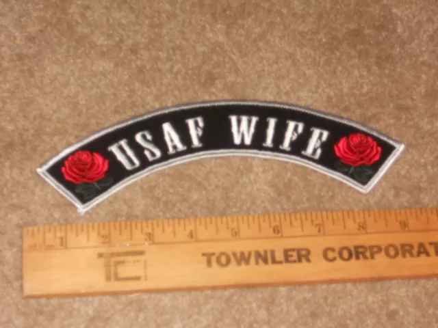 USAF WIFE US Air Force Military Ribbon Patch Sew On Iron On 9" Long