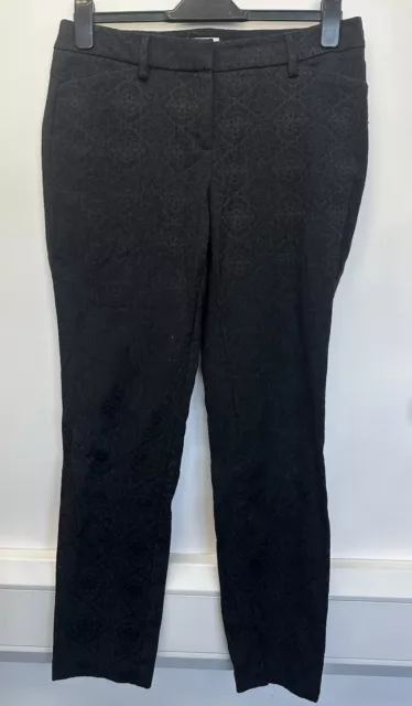 Monsoon Black Pattern Trousers Size 12