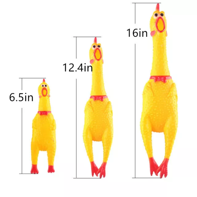 SCREAMING LARGE RUBBER Chicken Shrilling Squeeze Prank Flexible Dog ...