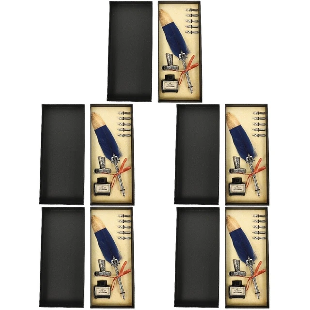 5 Juegos Pluma y Tinta Vintage Tinta Pluma Pluma Pluma Kit Traje de Negocios