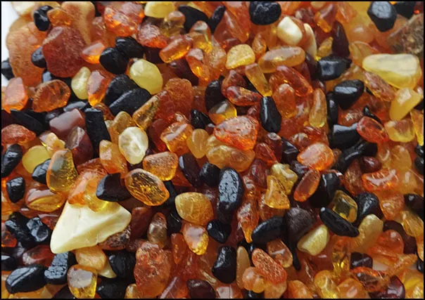 Multicolor Natural Baltic Amber Small Pieces 4-7 mm 100g (craft, decoration)
