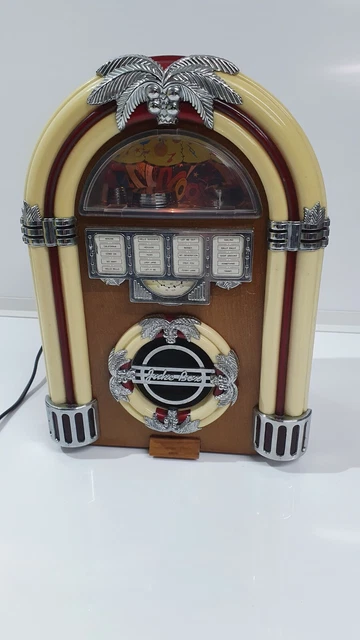 GREAT VINTAGE STYLE Illuminated Juke Box AM FM Radio Wood Case £29.99 ...