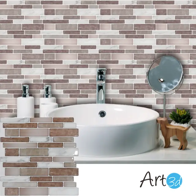 Art3d 10-Pack Kitchen Backsplash Peel and Stick Self Adhesive Wall Tiles