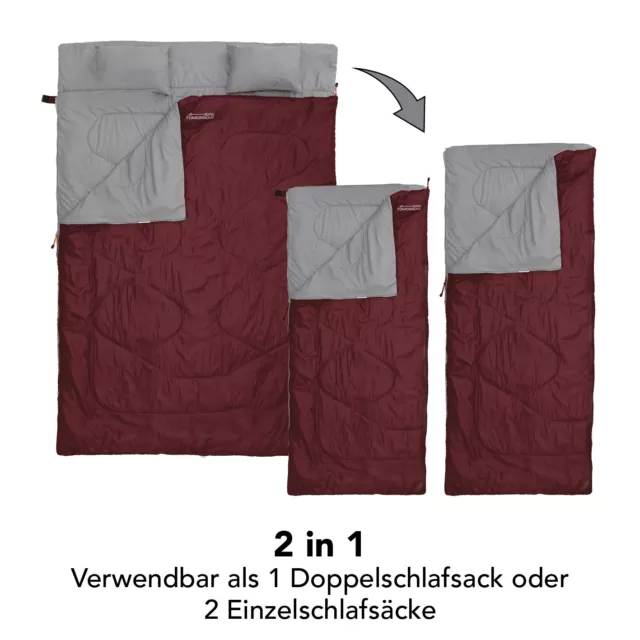 Doppelschlafsack 190x150 cm 2 Personen Camping Schlafsack Deckenschlafsack 2