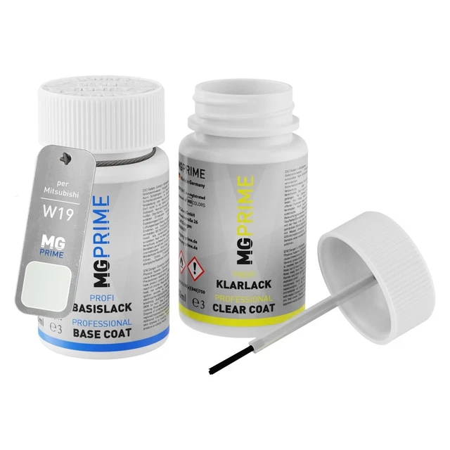 Kit stilo di ritocco per Mitsubishi W19 Cloud White Islandweiss 2 x 50ml