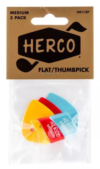 Herco HE112P Players Pack Flat Thumbpicks Medium