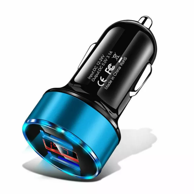 3.1A Dual Ports USB Car Cigarette Charger Lighter Digital LED Display Voltmeter