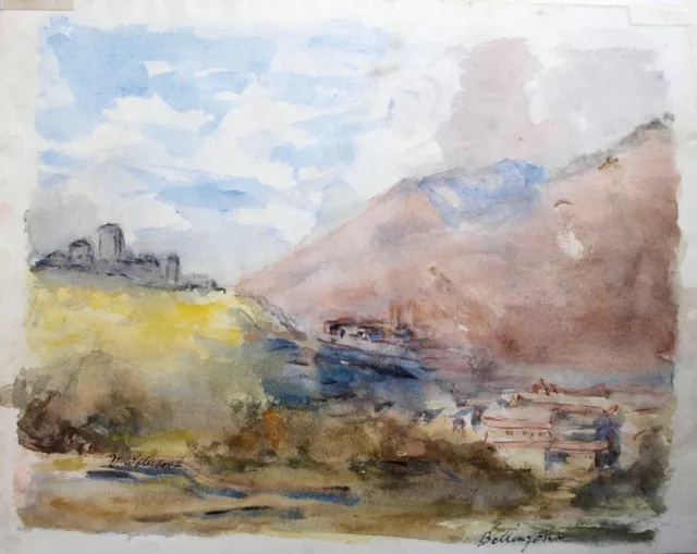Vernon Wethered (1865–1952) Riverscape. Bellinzona switzerland. Impressionist.