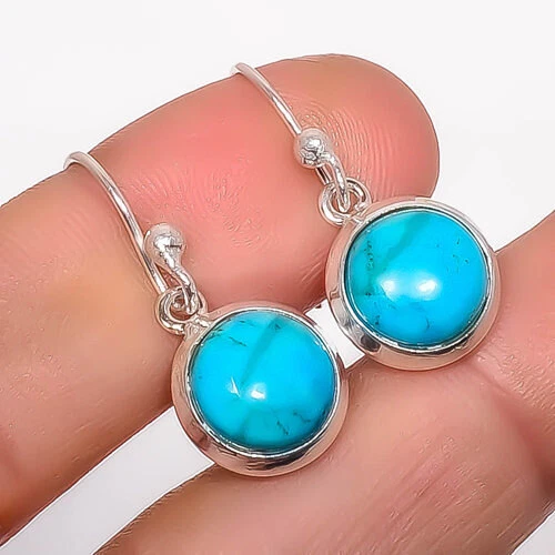 Magnesite Turquoise 925 Sterling Silver Jewelry Earring 1.09" E7773-28