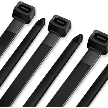 US CABLE TIES HD8B500 Cable Tie, 8", 120 lb, UV Black Nylon, 500 Pack