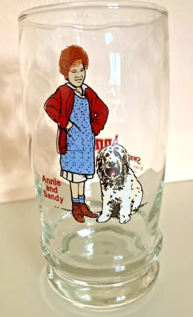 Vintage Little Orphan Annie and Dog Sandy 1982 Swensons Collector Glass