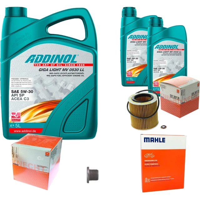 MAHLE CONTROLLO SET 7L Addinol Giga Luce Mv 5W-30 per BMW X3 F25 ...
