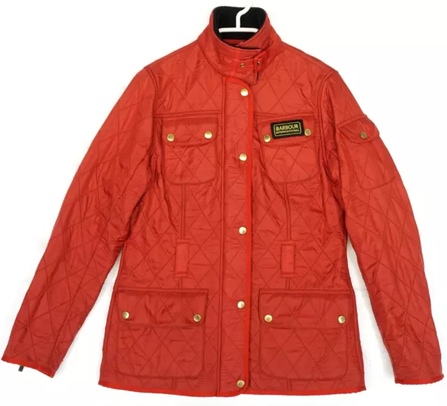 Barbour International Polarquilt Red Quilted Field Jacket Size UK 10 or US 6