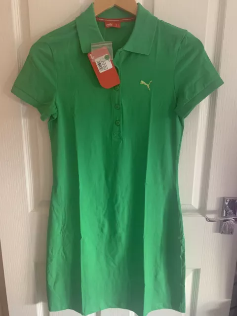 Puma Womens Short Sleeve Polo Dress Kelly Green Uk 12 Golf/Leisure Rrp £50 Bnwt