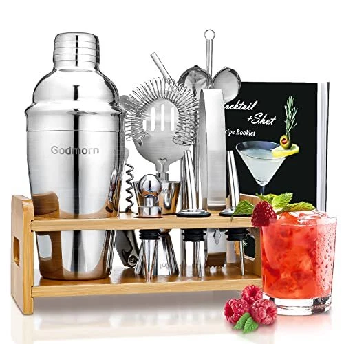 Godmorn Shaker Cocktail Kit 15 Pièces Shaker à Cocktail Professionnel Kit Coc...
