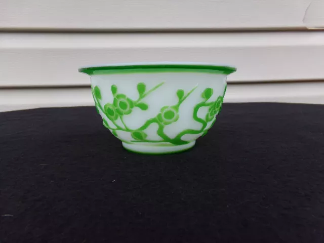 Chinese Peking Glass Bowl 19th/20th C. 4" diameter.