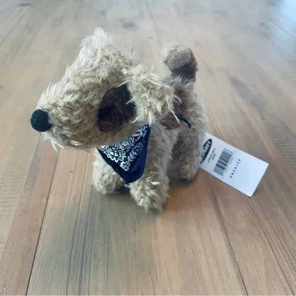 Old Navy Vintage Brown Terrier Dog Plush Stuffed Animal Tags Attached Bandana