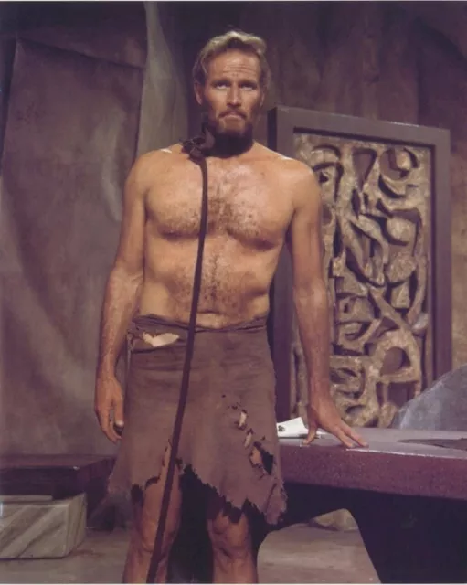 Charlton Heston Planet of the Apes Barechested Scene Vintage 8x10 Color Photo