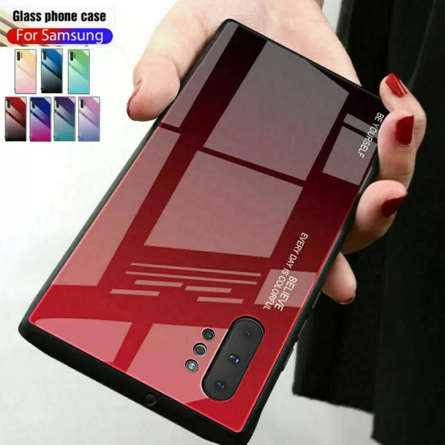Gradient Tempered Glass Hard Case For Samsung S23 Ultra S22 Plus S21 S20 Note 20