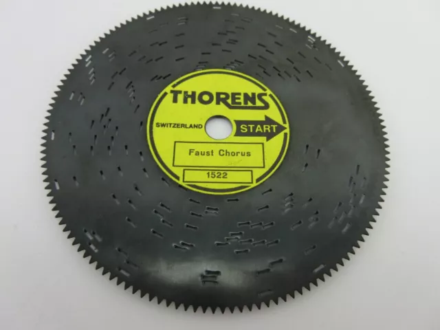FAUST CHORUS Music Box Disc #1522 Thorens 4.5" Vintage Switzerland