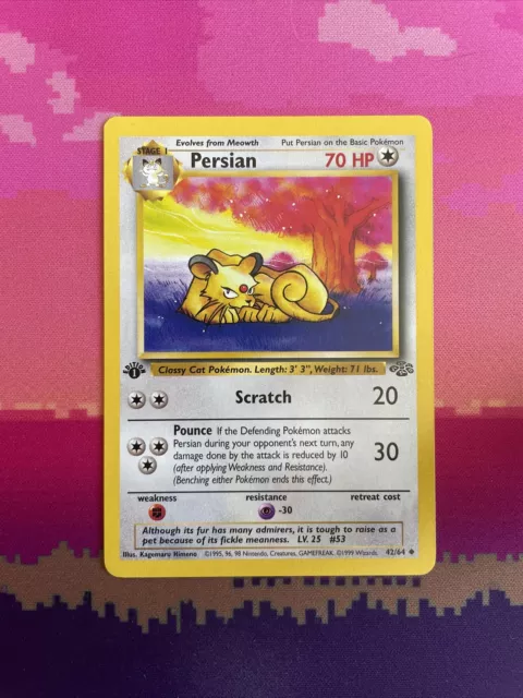 Pokemon Card Persian Jungle 1st Edition Uncommon 42/64 Near Mint