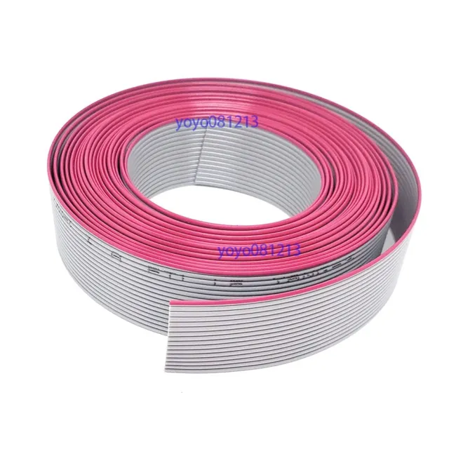T 2.54mm Pitch IDC 16-Pin Dual Female Connector Flat Ribbon Cable Wire 30FT 3