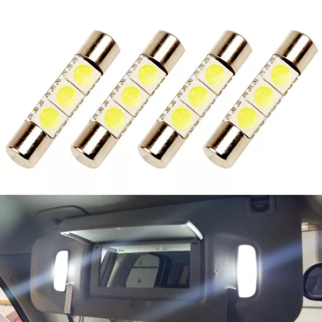 4 x White LED 6614F 6641 TS-14V1CP F30-WHP Fuse Visor Vanity Mirror Light Bulbs 2