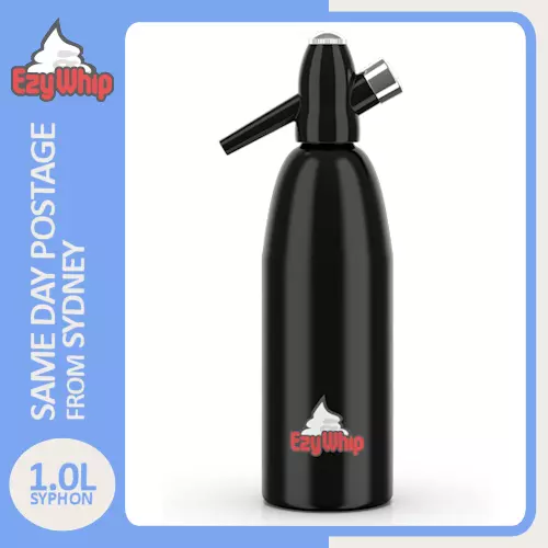 Ezywhip Soda Siphon 1.0L Black Syphon Carbon Dioxide Sparkling Bubbles Fizz