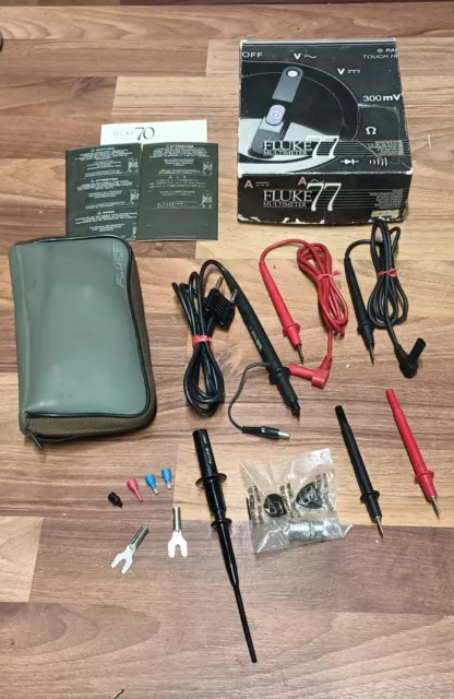 Genuine Fluke 85 RF Probe 30 VAC MAX, Squeeze Hook, Leads, Clips, Soft Case, Box