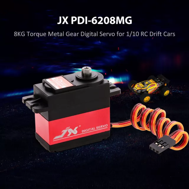 JX PDI-6208MG 8KG Metal Gear Digital Servo for 1/10 RC Drift E0E6