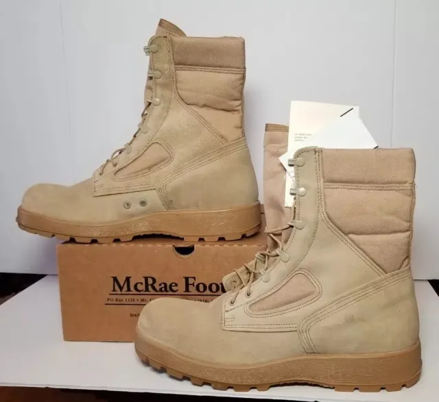 McRAE FOOTWEAR COMBAT BOOTS MEN'S SIZE 16 NEW IN BOX TAN  "MADE IN THE USA"