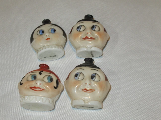 4 Germany Googly Eye Perfume Bottle Bottles Hand Painted German (Q539) 4 Germany Googly Eye Perfume Bottle Bottles Hand Painted German (Q539)