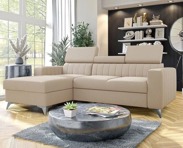 LSHAPED CORNER SOFA Bed MILANO DM Storage Container Sleep Function