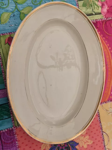 Très  Ancien Grand Plat Ovale De St Amand Et Hamage Nord