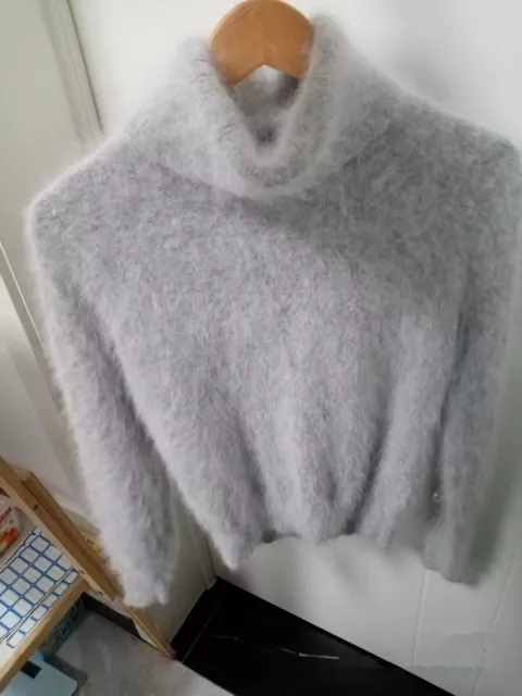 Angora Sweater Blended Jumper Super Soft Fluffy Fuzzy Pullover