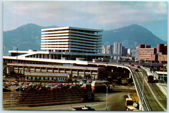 Postcard - Canton Railway Terminal with the Grand View - Kowloon, Hong Kong
