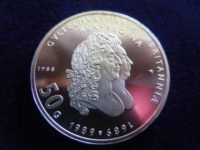 50 Gulden 1989 Beatrix, 300 J. König William, 25 g 925er Silber, unc !!! 2