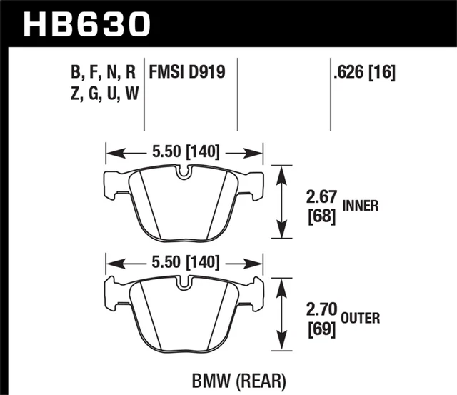 Hawk Performance HB630B.626 Disc Brake Pad