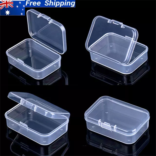 Mini Clear Plastic Small Box Hook Jewelry Earplugs Container Storage Box