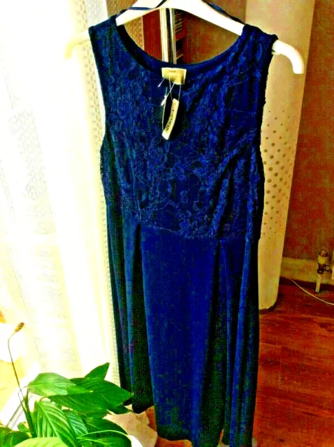 NEW ASDA GEORGE limited edition dress uk 12 navy blue lace top