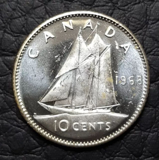 UNC Mint State Silver 1968 Canada 10 Cents | Canadian Dime