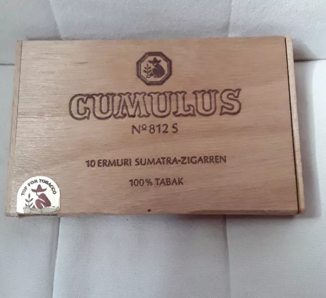 Alte Zigarrenkiste Holz Cumulus No 812 S Ermuri Sumatra 20 x 13 x 2,5 cm leer