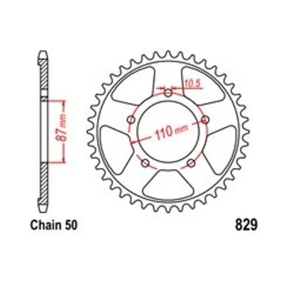 Pignon à chaîne KR 42 Z pas 532 pour SUZUKI GSX-R 1100 89-97 Rear sprock